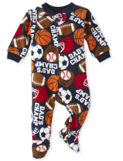 Baby And Toddler Boys Dad Sports Fleece One Piece Pajamas