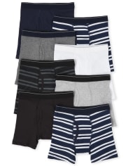 Boys Striped Boxer Briefs 8-Pack