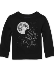 Sudadera de rizo francés con gráfico activo para bebés y niños pequeños