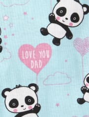 The Childrens Place Baby And Toddler Girls Panda Snug Fit Cotton 4-Piece Pajamas 