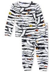 Unisex Baby And Toddler Halloween Glow Mummy Snug Fit Cotton Pajamas