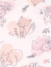 Baby And Toddler Girls Fox Snug Fit Cotton 4-Piece Pajamas