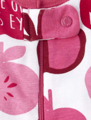 Baby And Toddler Girls Apple Heart Snug Fit Cotton One Piece Pajamas 2-Pack