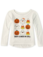 Baby And Toddler Girls Halloween Daddy's Under My Spell Top