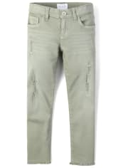 Jean super skinny en denim à ourlet effiloché pour fille