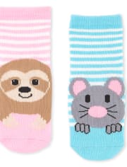 Toddler Girls Critter Midi Socks 6-Pack