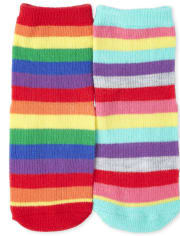 Paquete de 6 calcetines midi con unicornio arcoíris para niñas pequeñas
