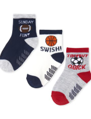 Lot de 6 chaussettes de sport mi-longues pour tout-petit garçon