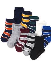 Lot de 10 chaussettes mi-longues rayées pour tout-petit garçon