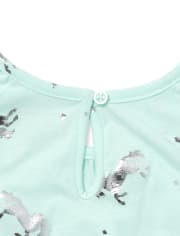 Baby And Toddler Girls Foil Unicorn Romper