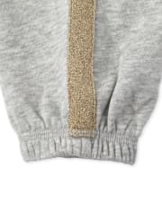 Girls Active Glitter Side Stripe French Terry Jogger Pants