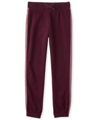 Girls Active Glitter Side Stripe French Terry Jogger Pants