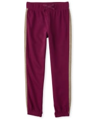 Girls Active Glitter Side Stripe French Terry Jogger Pants