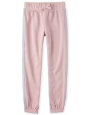 Girls Active Glitter Side Stripe French Terry Jogger Pants