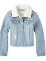 girls sherpa lined denim jacket