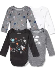 Lot de 4 bodys espace extra-atmosphérique pour bébé garçon