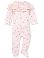 Baby Girls Floral Cotton Coverall