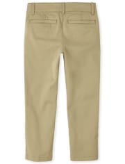 Pantalones chinos ajustados elásticos de uniforme para niños