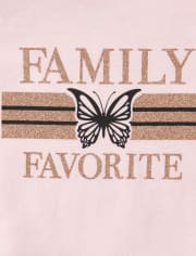 Body para bebé niña con estampado familiar de purpurina