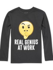 Boys Genius Emoji Graphic Tee