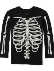 Boys Halloween Glow Skeleton Graphic Tee