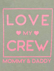 Baby And Toddler Girls Glitter Love My Crew Graphic Tee