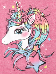 Camiseta con estampado de unicornio y purpurina para bebés y niñas pequeñas