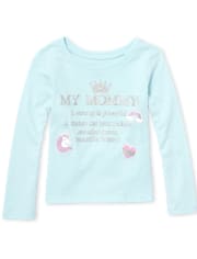 Baby And Toddler Girls Glitter Mommy Graphic Tee