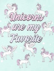 Baby And Toddler Girls Glitter Unicorns Graphic Tee