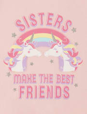 Camiseta con estampado de unicornio y purpurina para bebés y niñas pequeñas