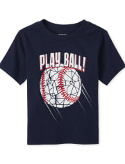 Camiseta con gráfico de béisbol para bebés y niños pequeños