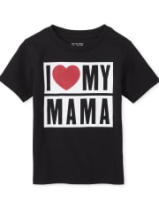 Camiseta con estampado de corazón My Mama para bebés y niños pequeños