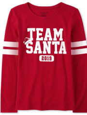 Girls Matching Family Team Santa Graphic Tee