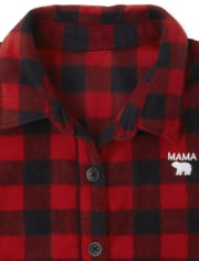 Camisón de forro polar a cuadros de búfalo familiar a juego para mujer