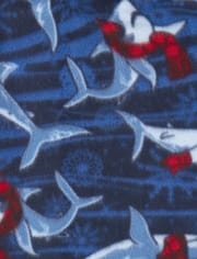 Boys Winter Shark Fleece Pajama Pants