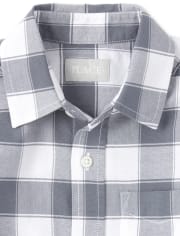 Camisa Oxford con botones a cuadros para niños