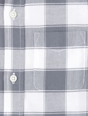 Camisa Oxford con botones a cuadros para niños