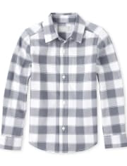 Camisa Oxford con botones a cuadros para niños