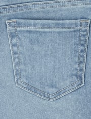 Shorts de mezclilla con puños enrollados para niñas