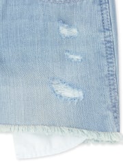 Shorts cortos de mezclilla con botones para niñas