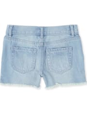 Shorts cortos de mezclilla con botones para niñas