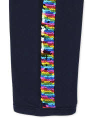 Girls Flip Sequin Side Stripe Leggings
