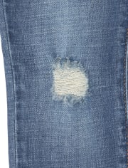 Girls Frayed Hem Denim Super Skinny Jeans