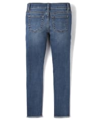 Girls Frayed Hem Denim Super Skinny Jeans