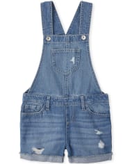 Shorts vaqueros con puños enrollados para niñas