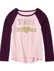 Girls Embellished Raglan Top