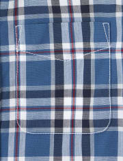 Boys Plaid Poplin Button Down Shirt