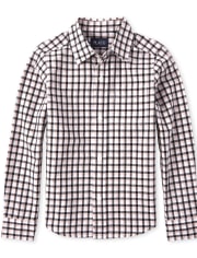Camisa con botones a juego de popelina a cuadros para niños