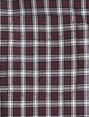 Chemise boutonnée assortie en popeline à carreaux pour garçon