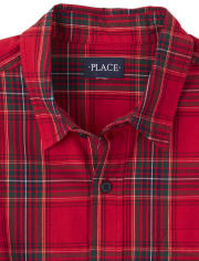 Camisa con botones a juego de popelina a cuadros Dad And Me para hombre